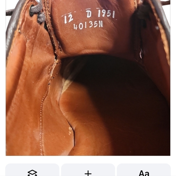 Allen Edmomds Size 12 D 1951 Wilbert Comfort Lace Up Made In USA Leather Brown